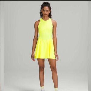 Lululemon Court Crush Dress NEON‎ YELLOW size 8 NWOT